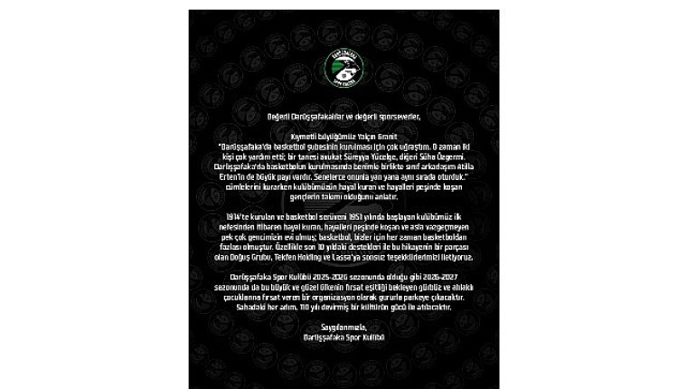 Darüşşafaka'dan anlamlı teşekkür: Aynı hayal, aynı mücadele