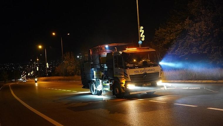 İzmit'te 9 bin metrekarelik yol çizgisi tamam