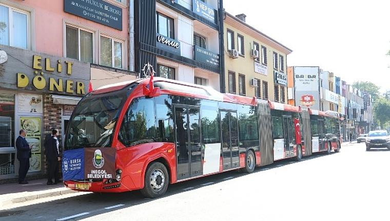 İnegöl'de Metrobüs İçin Test Sürüşü Yapıldı