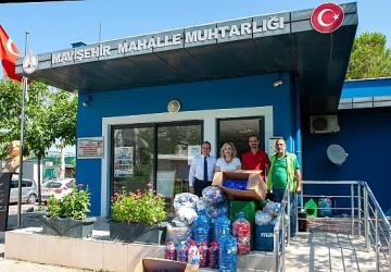 'Mavi Kapak' kampanyasına muhtarlardan 550 kilogramlık destek