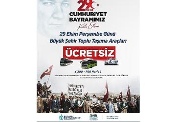Kocaeli'de 29 Ekim'de toplu ulaşım ücretsiz
