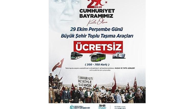 Kocaeli'de 29 Ekim'de toplu ulaşım ücretsiz