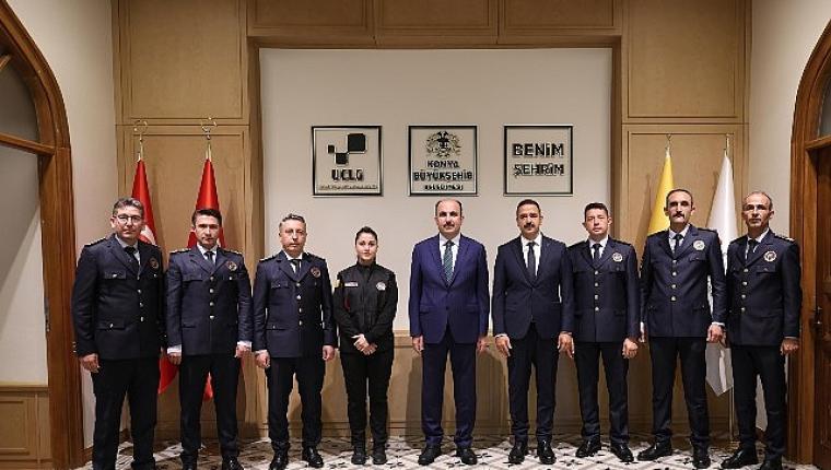 Konya İtfaiye Teşkilatı Heyeti İtfaiye Haftası Vesilesiyle Başkan Altay'ı Ziyaret Etti
