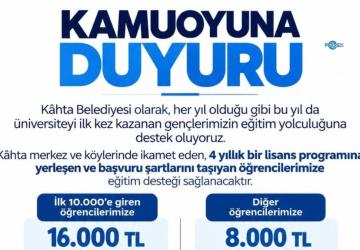 Kahta Belediyesi’nden üniversite öğrencilerine eğitim desteği: Merkez-köy ayrımı yok