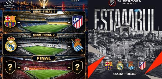 İspanya Süper Kupası İstanbul’da: Real Madrid, Barcelona, Atletico Madrid ve Real Sociedad geliyor