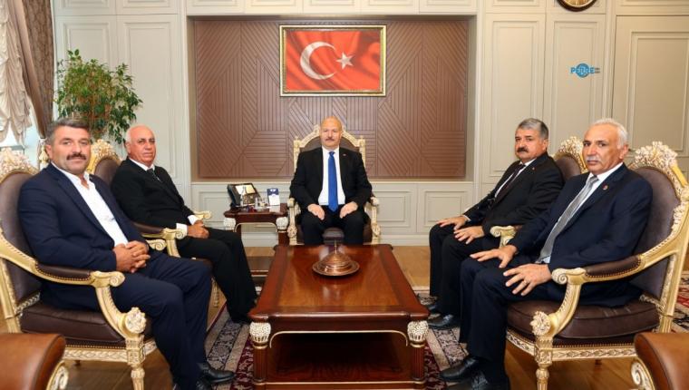 Vali Küçük, ziraat odası Başkanları ve Köy Muhtarları Derneği Başkanını kabul etti