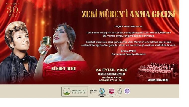 Şarkılar Osmangazi'de Zeki Müren İçin Söylenecek