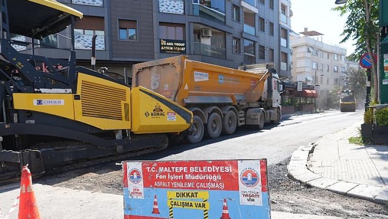 Maltepe'de asfalt çalışması tüm hızıyla sürüyor