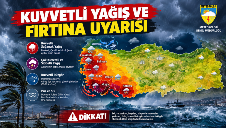 Meteoroloji’den Kuvvetli Yağış ve Fırtına Uyarısı!