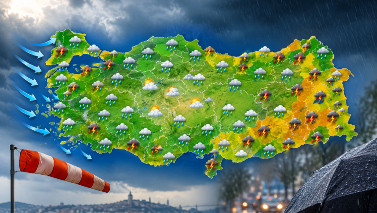 Meteoroloji’den Kuvvetli Yağış ve Rüzgâr Uyarısı