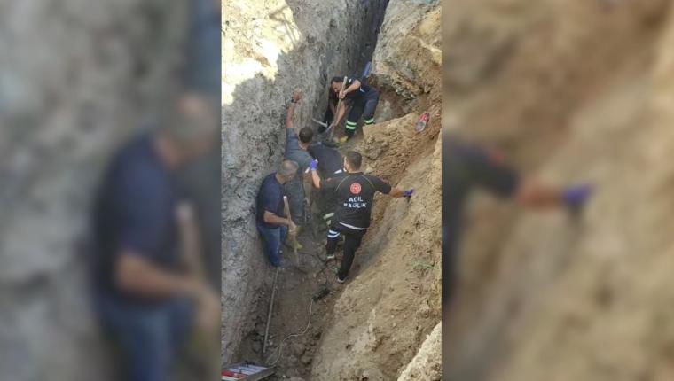 Göçük altında kalan işçi kurtarıldı - Videolu Haber