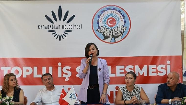 Karabağlar Belediyesi'nde toplu iş sözleşmesi sevinci