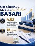 GAZİDEK öğrencilerinden LGS'de yüzde 83 başarı