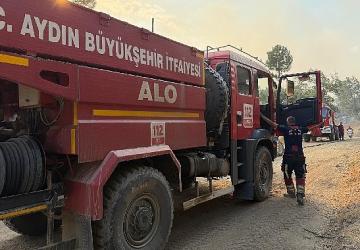 Aydın Büyükşehir Belediyesi Kuyucak'ta yangına müdahale ediyor