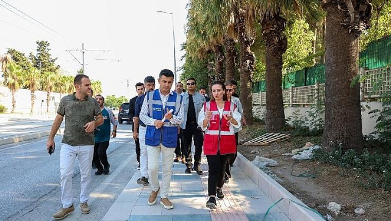 Başkan Vekili Özdemir kaldırım ve çevre düzenleme çalışmalarını yerinde inceledi