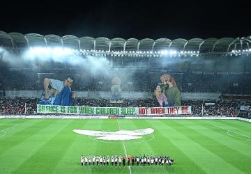 Filistin Milli Takımı ile Konyaspor'un Karşılaştığı Maçta Tüm Dünyaya Filistin'e Destek Mesajı Verildi
