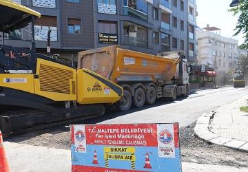 Maltepe'de asfalt çalışması tüm hızıyla sürüyor